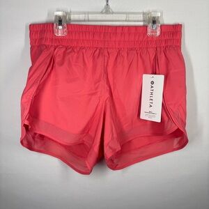 NWT Athleta Mesh Racer Run Athletic Short 4” in Pink. Small